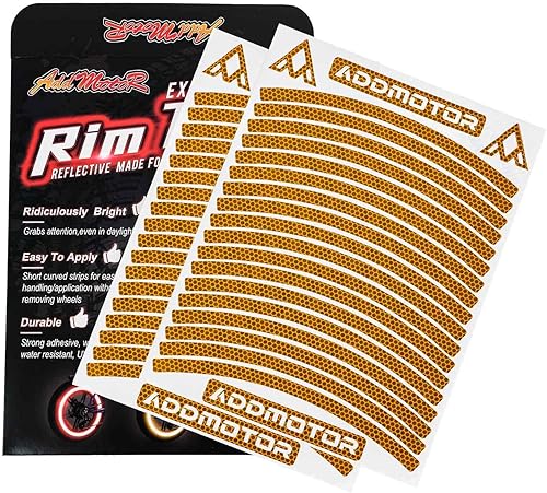 Miniatura 9 de Addmotor Calcomanías reflectantes para llantas de bicicleta, cinta reflectante, reflectante, para decoración de bicicleta y motocicleta (rojo, 20)