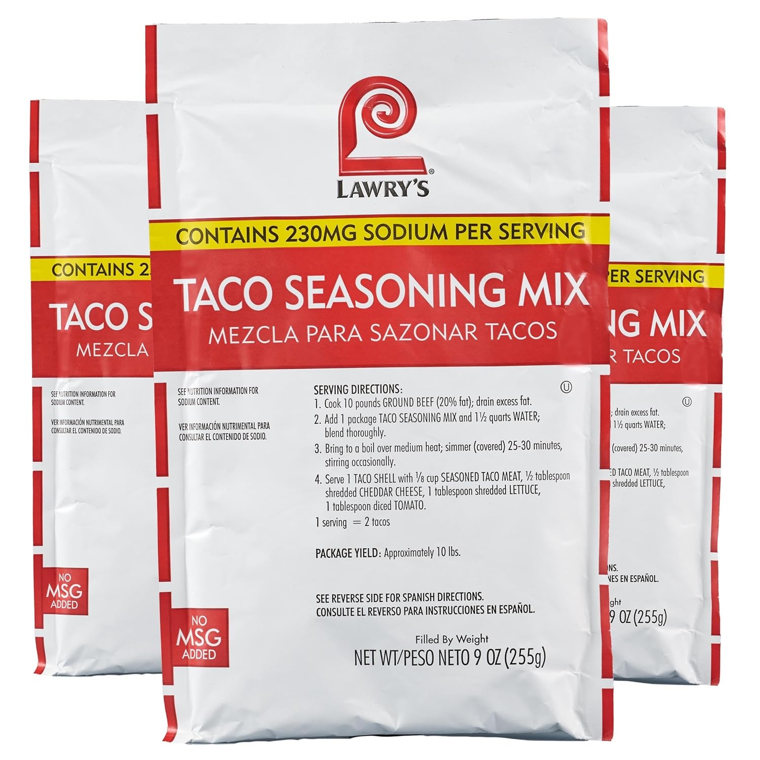 Lawry's Taco Seasoning Mix, 25 lb - One 25 Pound Pail of Bulk Taco Mix Seasoning, Perfect for Back-of-House Use for Seasoning Chicken, Pork, Vegetables and More