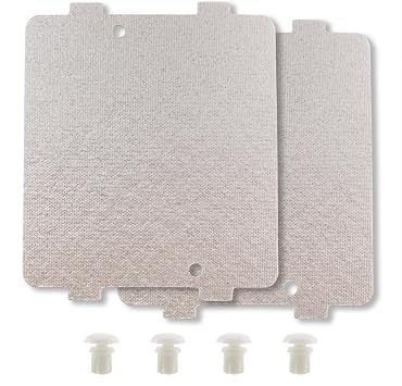 2PCS WB39X10034 and 262100100006 Microwave Waveguide Mica Cover with Locking Button Rivet 3-7/8 x 4-1/4 inch Mica Sheet Replacement