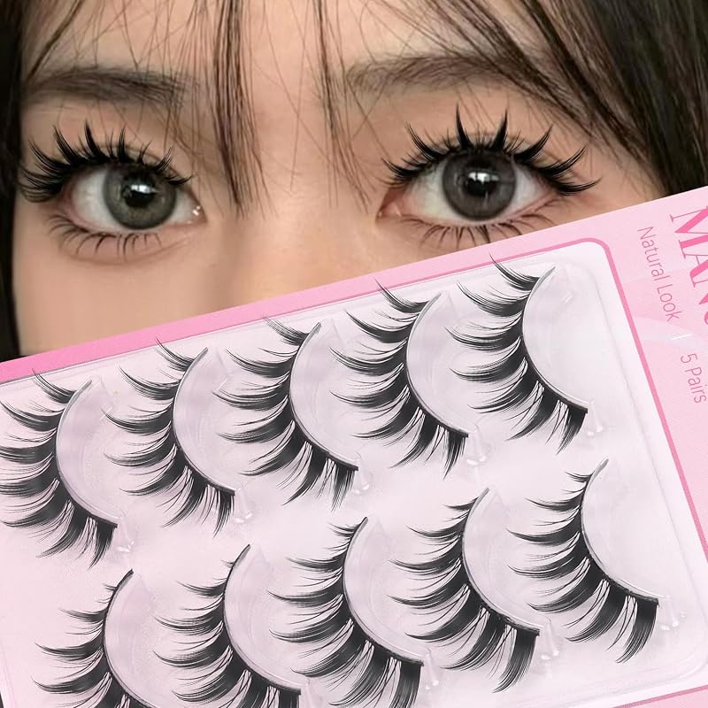 Cílios postiços Veleasha Manga, estilo anime, formato cat eye