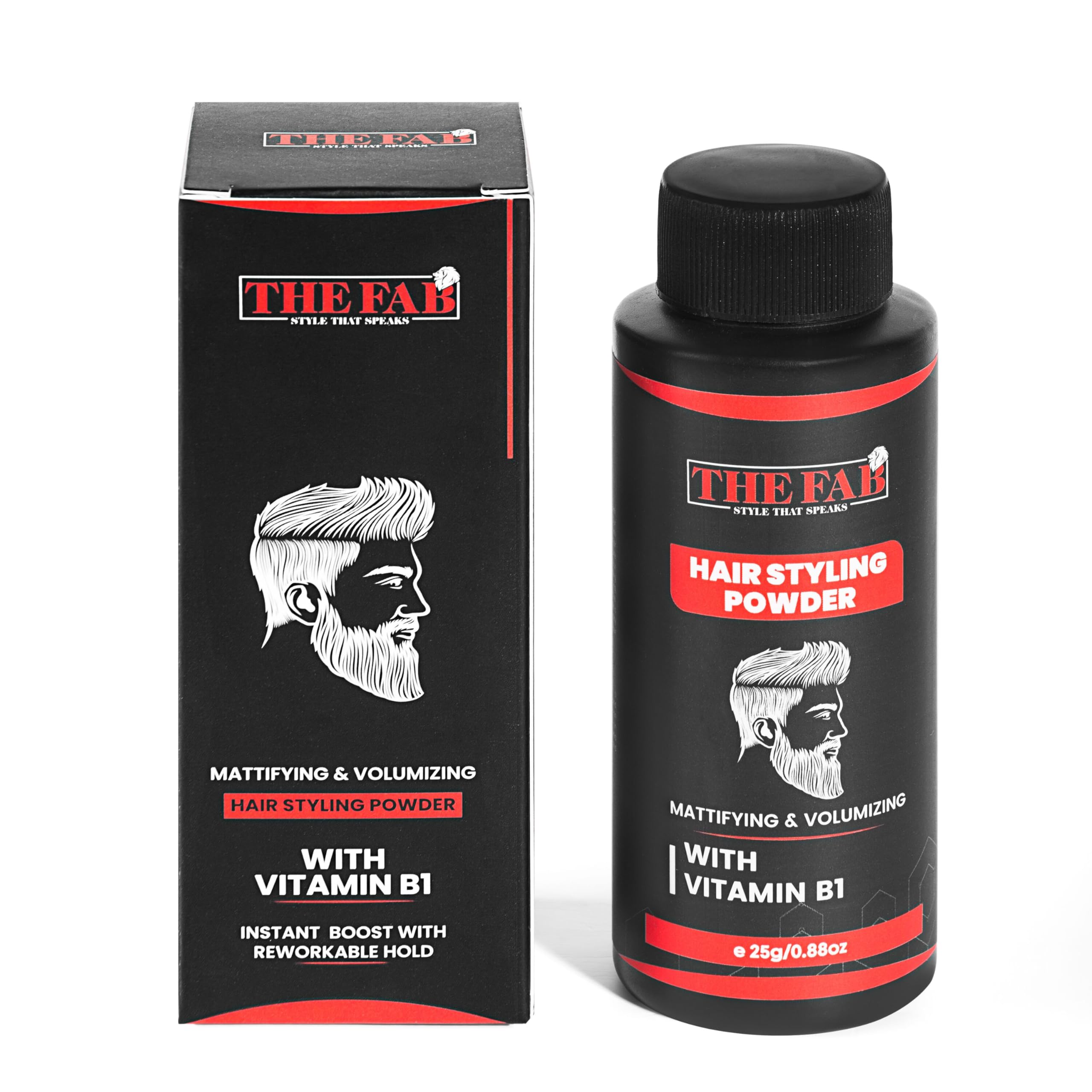 The Fab Hair Styling Powder – Premium Volumizing & Texturizing Powder for Men & Women – Non-Greasy, Scent-Free, Matte Finish, 25g – Instantly Boosts Volume & Texture