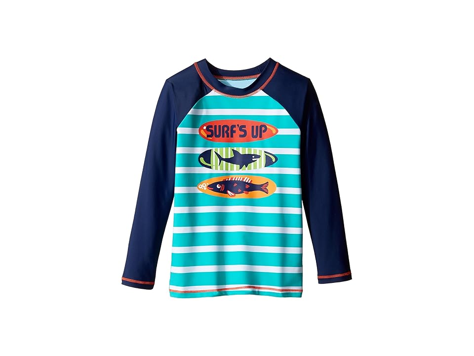 

Hatley Kids Surfboards Rashguard (Toddler/Little Kids/Big Kids) (Aqua) Boy's Swimwear