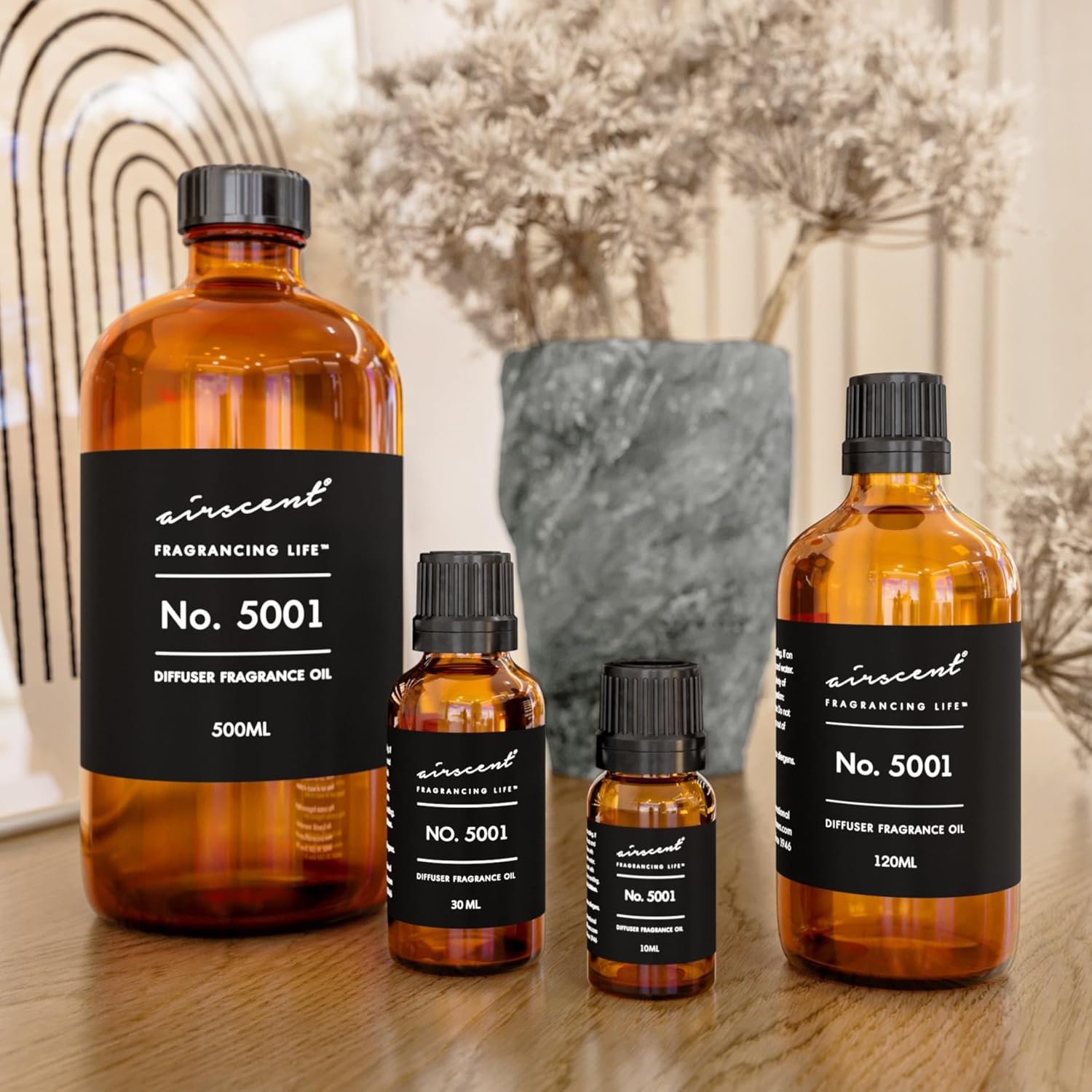 AirScent Bac. Rouge Inspired Diffuser Oil - Perfume Dupe - Premium Fragrance Oil No. 5001 for Ultrasonic and Waterless Diffusers and Crafting - 120 mL, 4 fl oz Glass Dropper Bottle