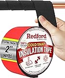 Redford Supply Co. 2 inch x 14 ft Pipe Insulation, Outdoor Pipe Insulation Wrap for Winter Freeze Protection, Water Line Freeze Protection Foam, Insulated Wrap for Copper Pipes, PVC, AC Line 2 in x 14 ft - 1 Pack Cold Snap