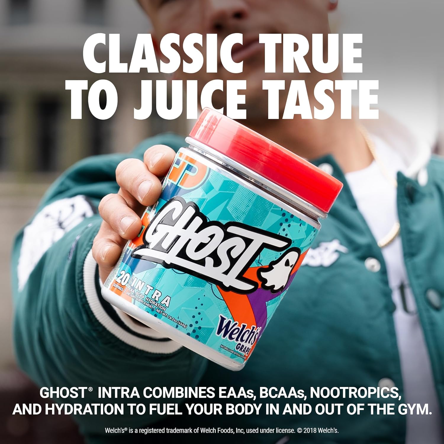 GHOST Intra Workout Powder, Welch's Grape - BCAAs &, EAAs, Nootropics & Hydration - Essential & Branch Chain Amino Acids Supports Muscle Recovery & Focus - Pre, Intra & Post Workout Powders - Image 2