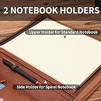 Vista 8 de Cartera personalizada de cuero vegano con bolsillo frontal para hombres y mujeres, carpeta con cremallera personalizada para cuaderno de 8.5 x 11