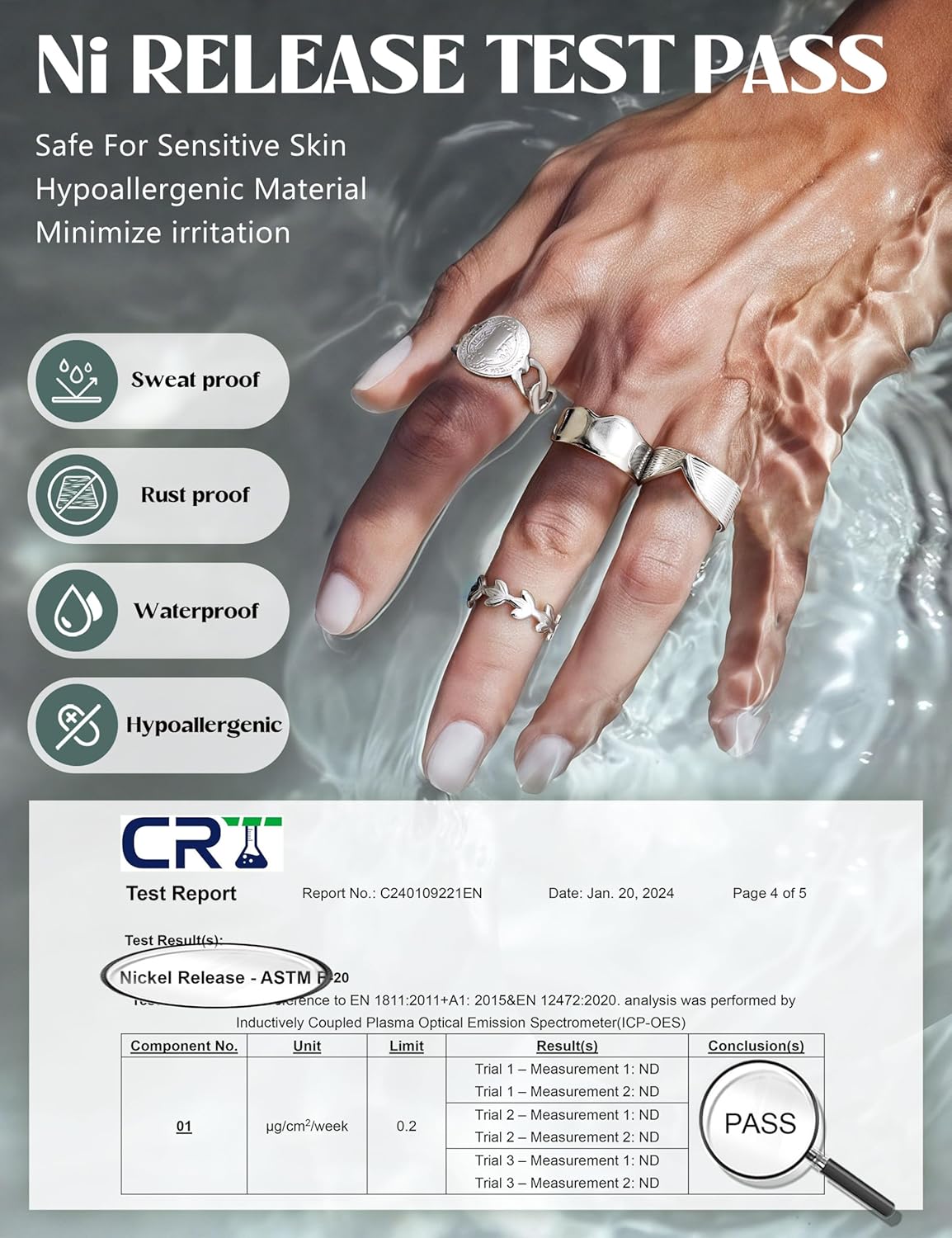 LOLIAS 16Pcs Stackable Stainless Steel Rings for Women Chunky Silver Rings Non Tarnish Ring Open Adjustable Thumb Finger Statement Ring Set - Image 5