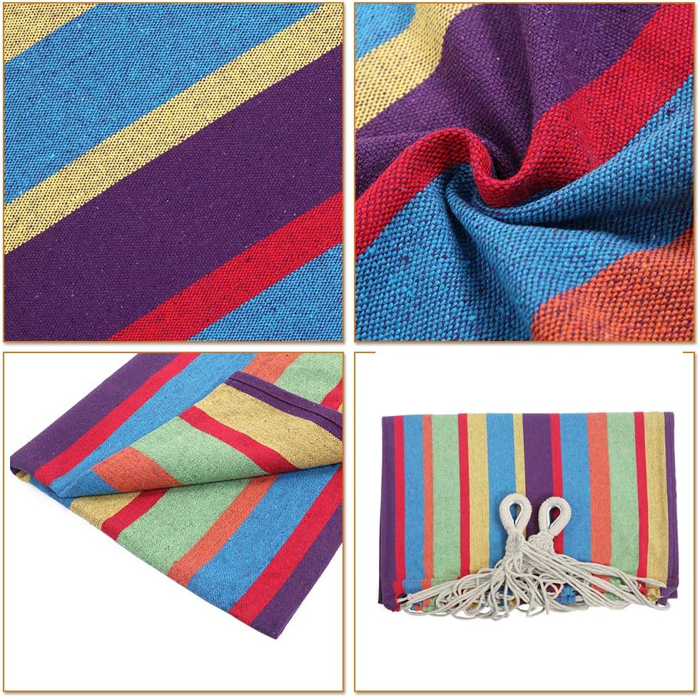 PovKeever Hammock Set (Hammock Frame Small Color Bar Hammock) Natural Rope