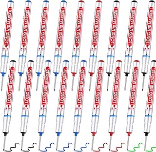 Multi-purpose Deep Hole Marker Pens Long Nosed Marker Deep Drill Hole Long Nib Scriber Waterproof Mechanical Carpentry Colorful Pen for Woodworking Hardware Decoration Construction (24)