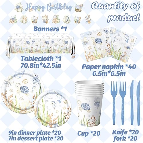 Miniatura 9 de Juego de vajilla de verano de 142 piezas con diseño de puesta de sol y playa, decoración de fiesta temática de playa, hojas de palma, pancartas de