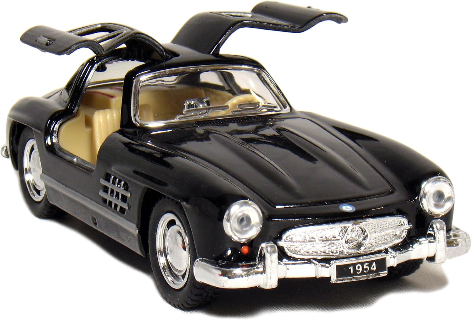 KiNSMART - 1954 Mercedes-Benz 300 SL Coupe Black 5" 1:36 Scale Die Cast Metal Model Classic Super Car Toy image 4