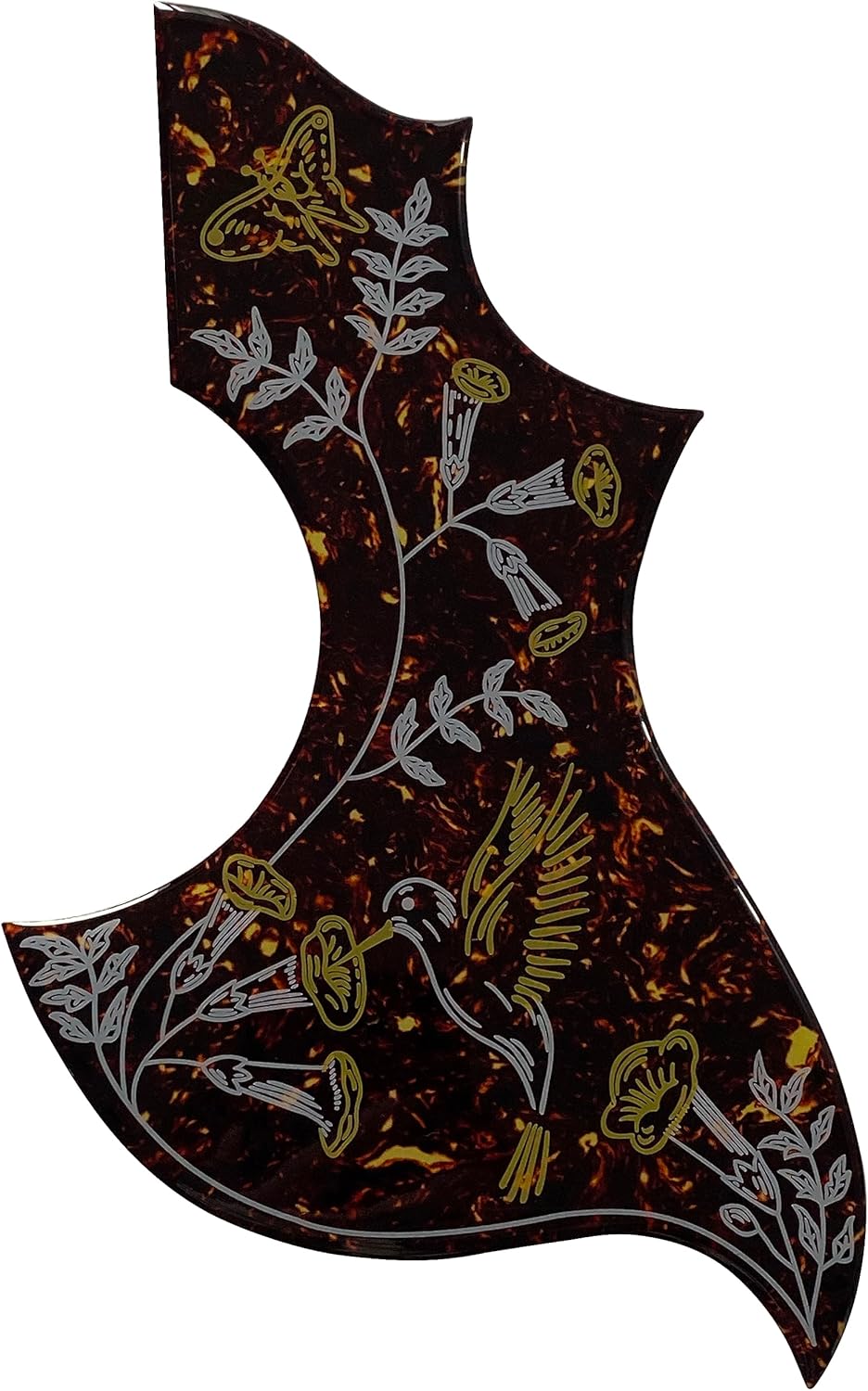 For Gibson Hummingbird Acoustic Guitar Self-Adhesive Pickguard (4 Ply Brown Tortoise-crystal)