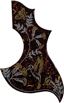 For Gibson Hummingbird Acoustic Guitar Self-Adhesive Pickguard 4 Ply Brown Tortoise-crystal
