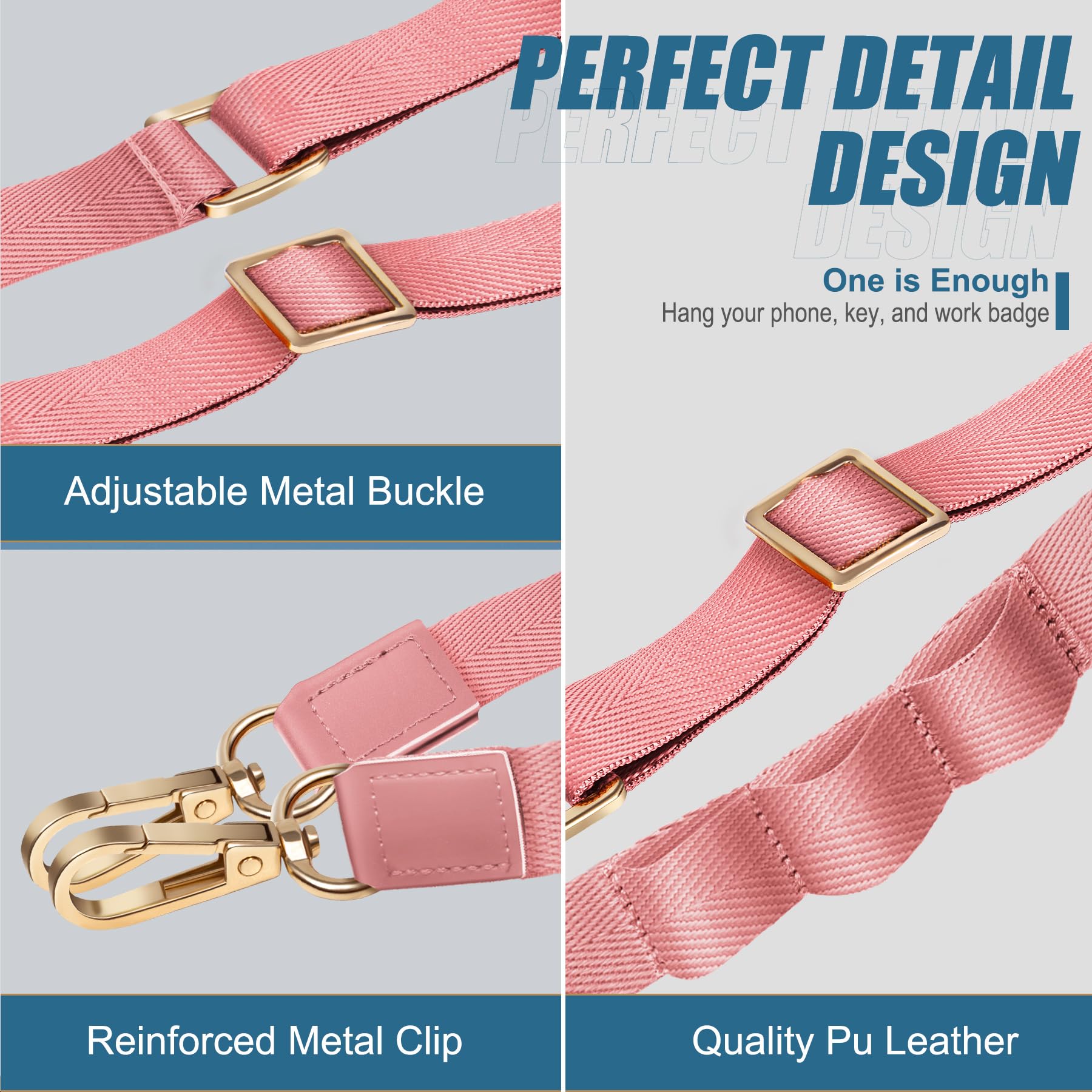 Phone Lanyard With Leather Pouch - Adjustable Crossbody Strap Anti Theft Design - View #3