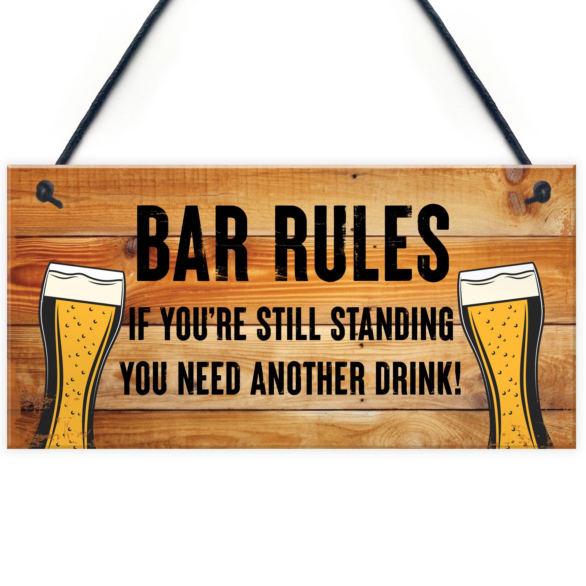 Red Ocean Bar Signs For Home Bar Rules Alcohol Funny Quote Shabby Chic Novelty Bar Sign Gift For Him Her