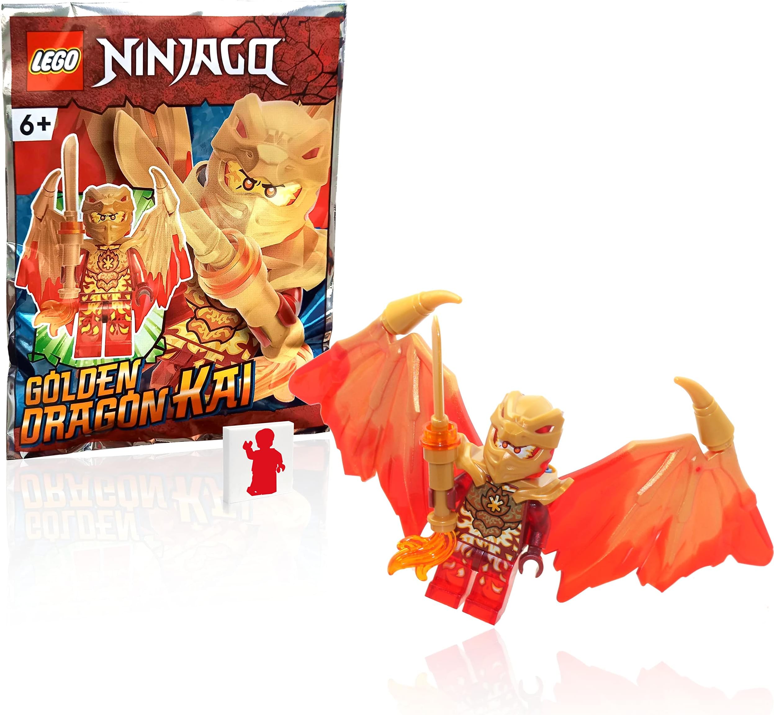 NINJAGO Crystalized Minifigure - Kai (Golden Dragon) with Wings and Gold Fire Sword