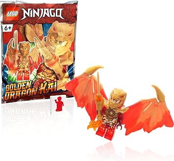 LEGO NINJAGO Crystalized Minifigure - Kai Golden Dragon with Wings and Gold Fire Sword