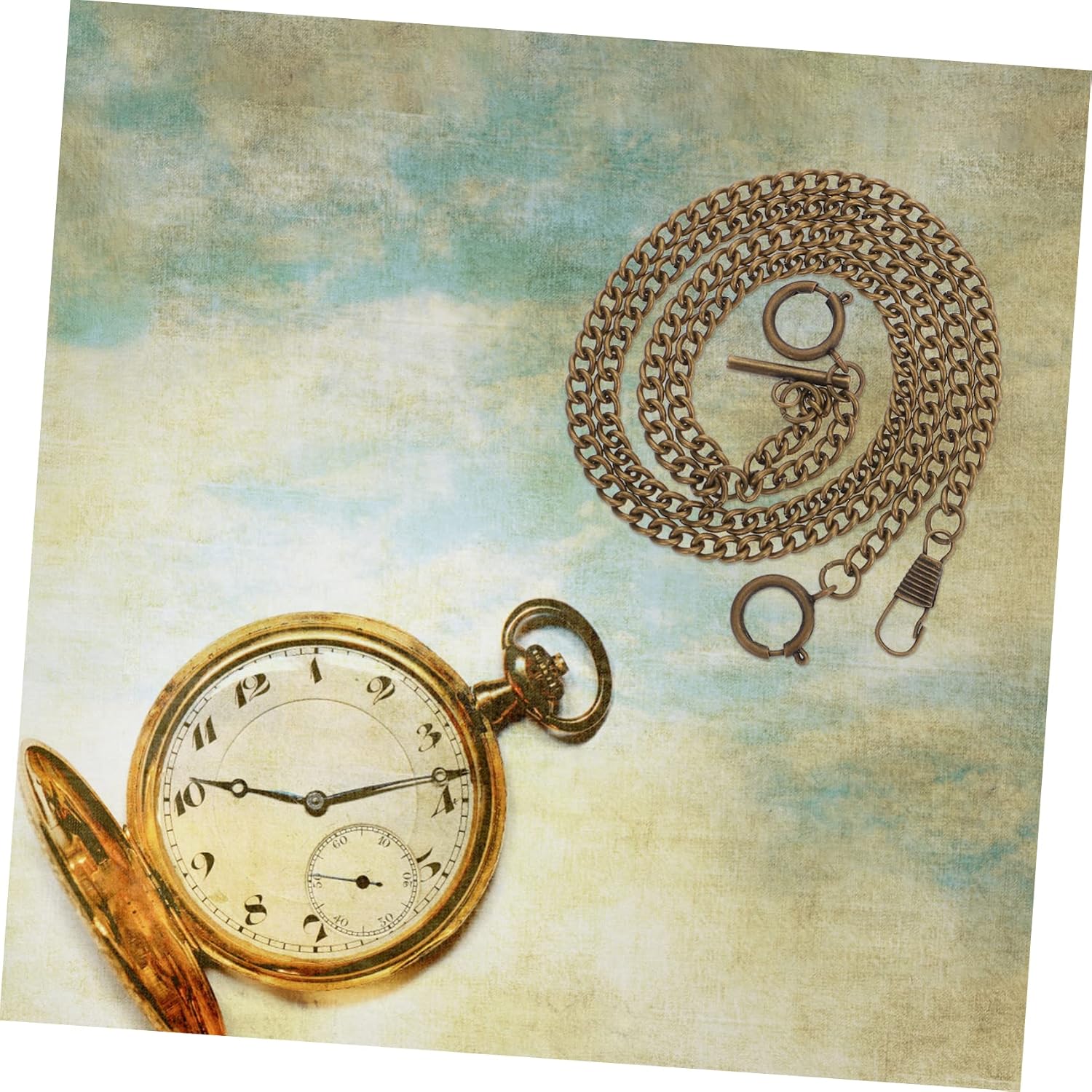 Men Pocket Watch Chain Vintage Metal Wallet Chain for Vests and Formal Wear for Fathers Day and Christmas