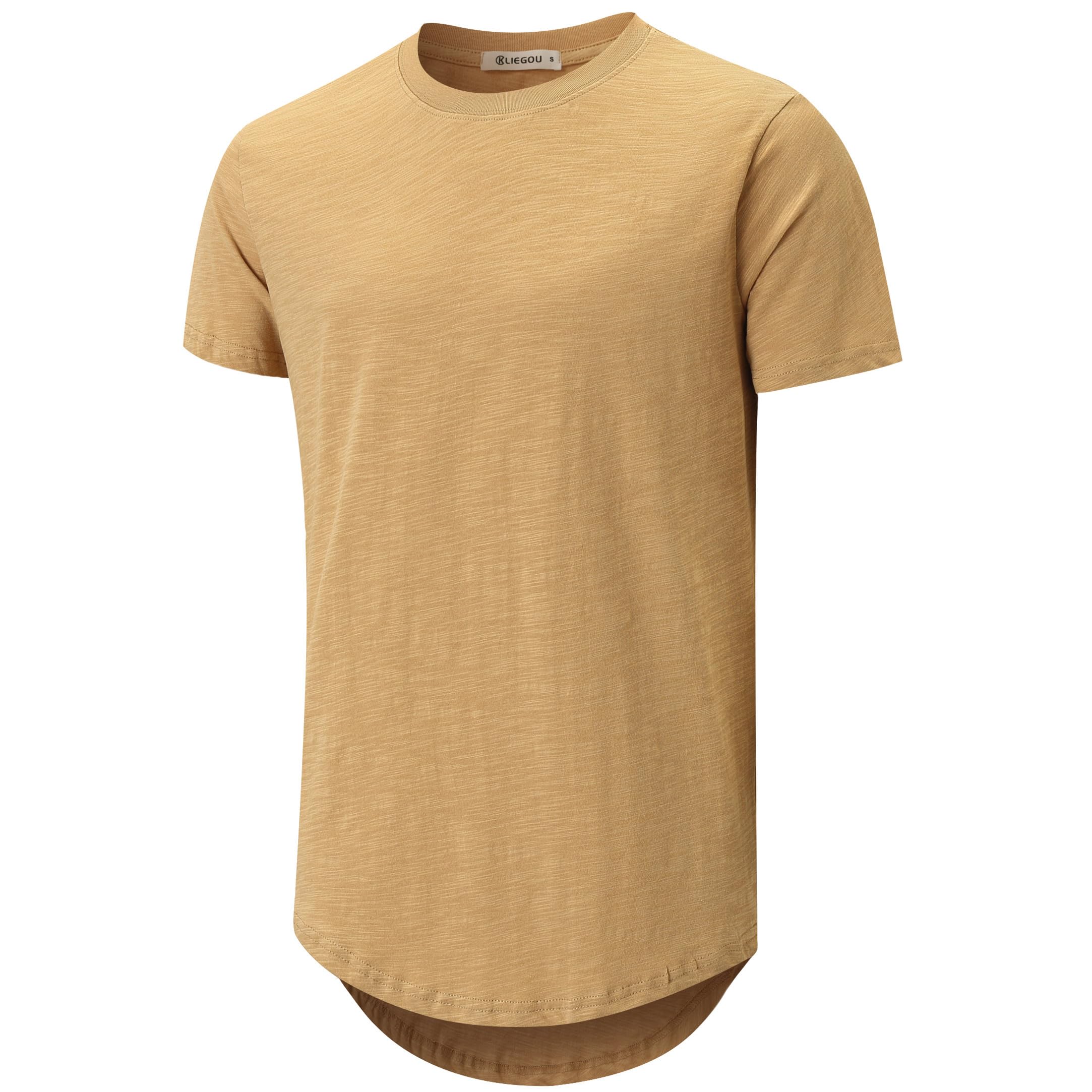 KLIEGOU Men's Longline Printed T-Shirt, Stretch Cotton