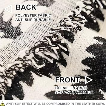 Sofa Covers Washable Sectional with Tassel Sofa Covers Loveseat Covers Chenille Sofa Slipcovers Line Pattern Couch Covers for 3 Cushion Couch Sofa (Black, 71x134)