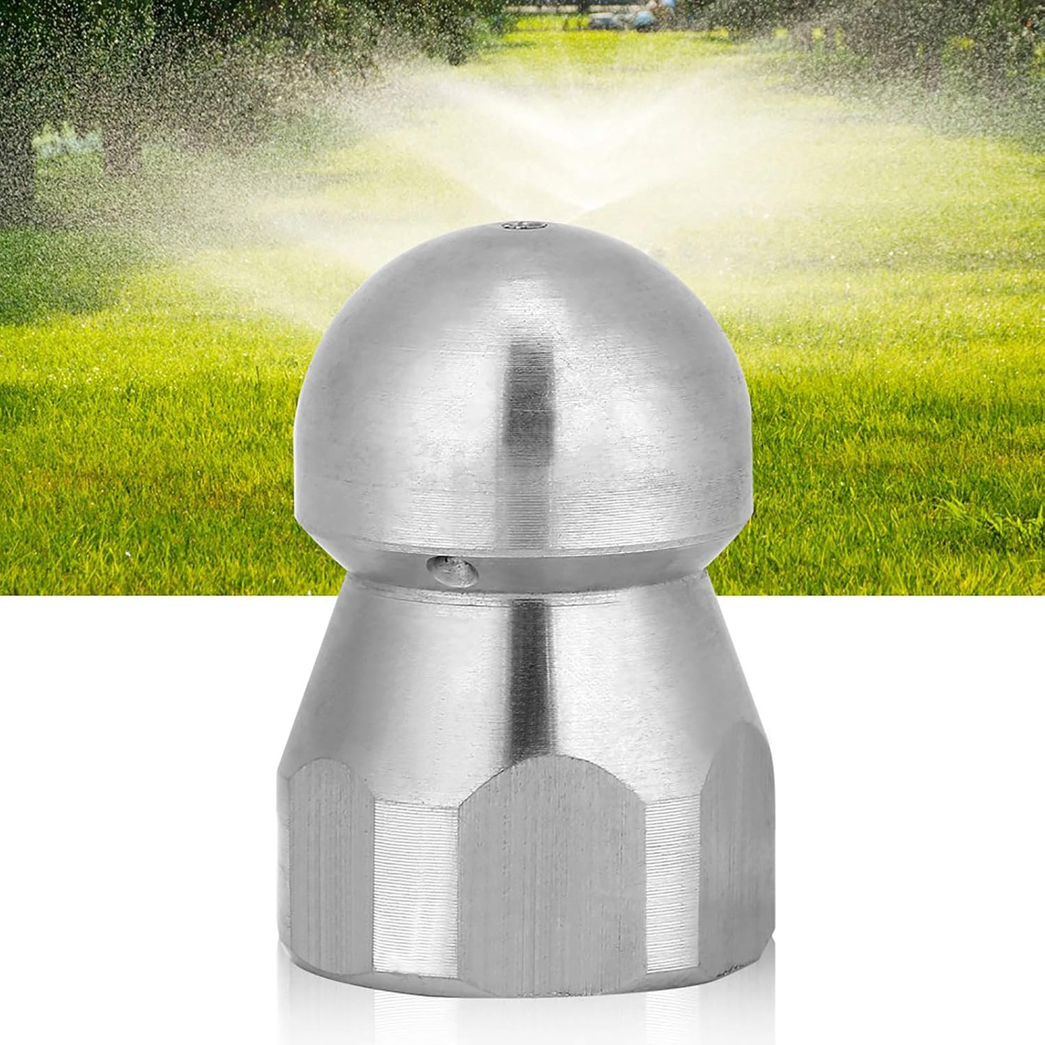 Horoper Drain Jetter Nozzle 3/8 High Pressure Washer Drain Hose Sewer Cleanings Pipe Jetter Nozzle Silver