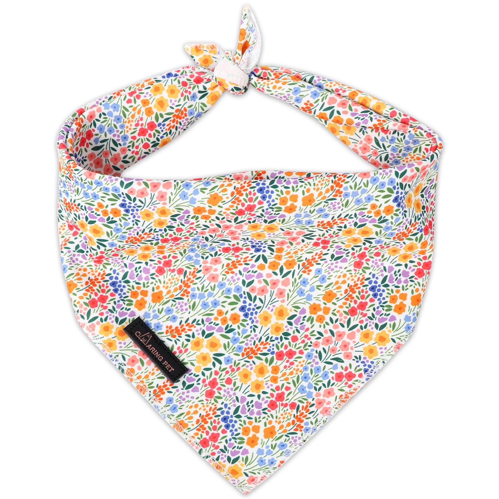 ARING PET Girl Dog Bandana, Spring Summer Daisy Floral Pet Bandana Scarf Triangle Bibs for Puppy Small Medium Large Dogs-S