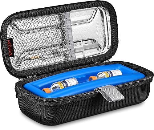 Vial de insulina - Estuche enfriador de transporte, organizador portátil para diabéticos, resistente al agua, funda protectora rígida de viaje