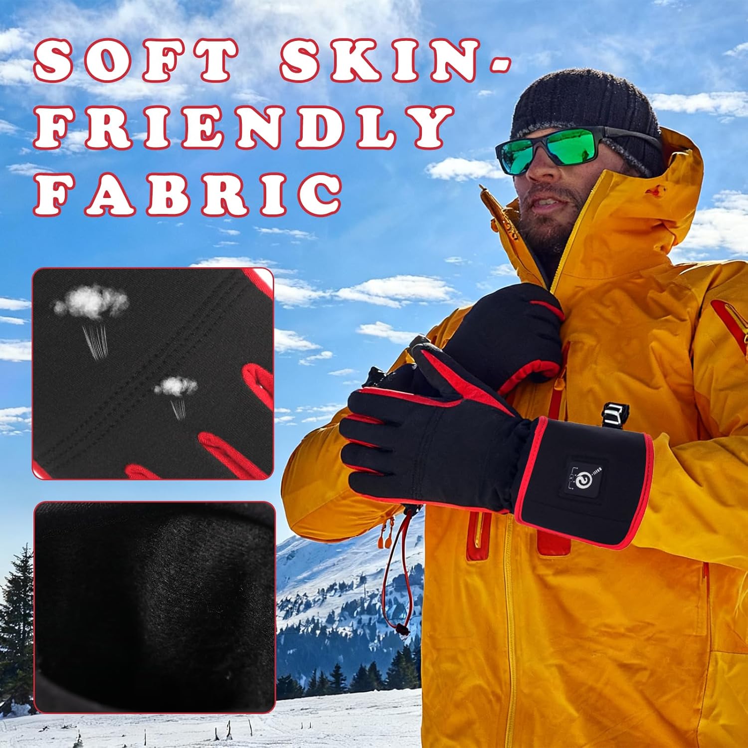 Savior Heated Glove Liners,Electric Heated Thin Gloves with Remaining Power Display,Rechargeable Hand Warmers,Suitable for Winter Driving,Ski,Running,Cycling, Hunting - Image 3