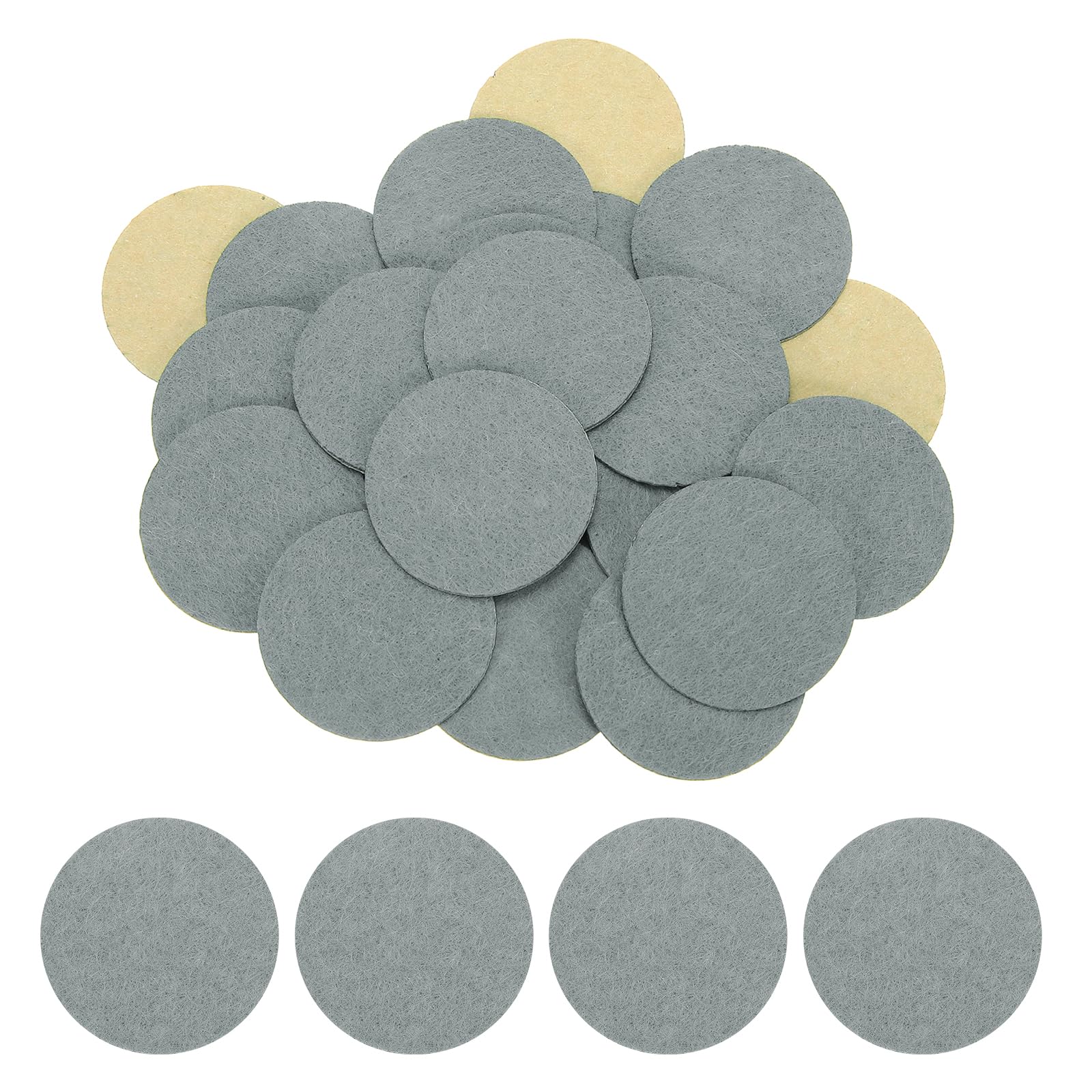 HARFINGTON 48pcs Adhesive Felt Circles 40mm 1.57" Gray