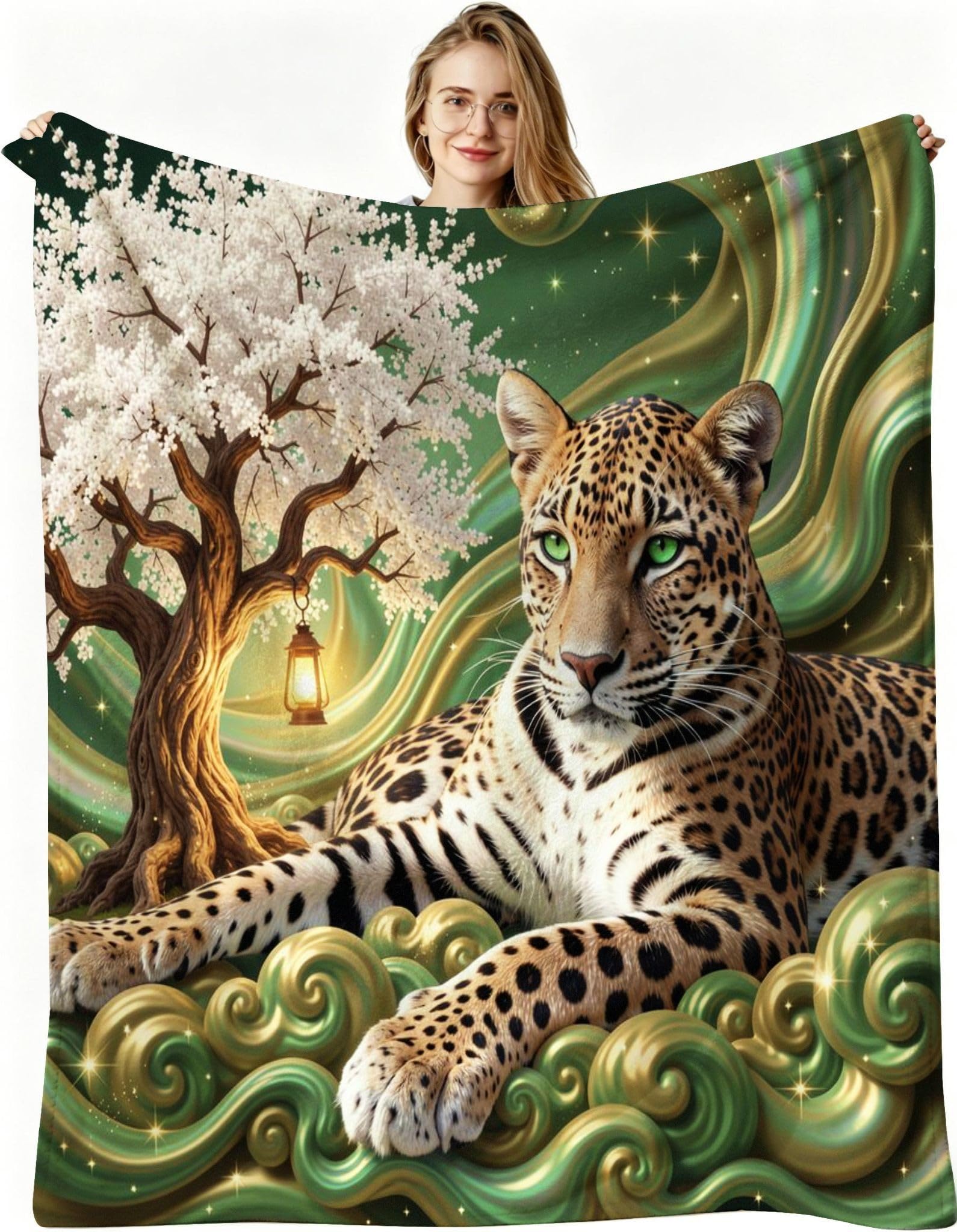 Manta Entretiempo Grande, Leopardo Amarillo, 220x240 cm, AQ7103