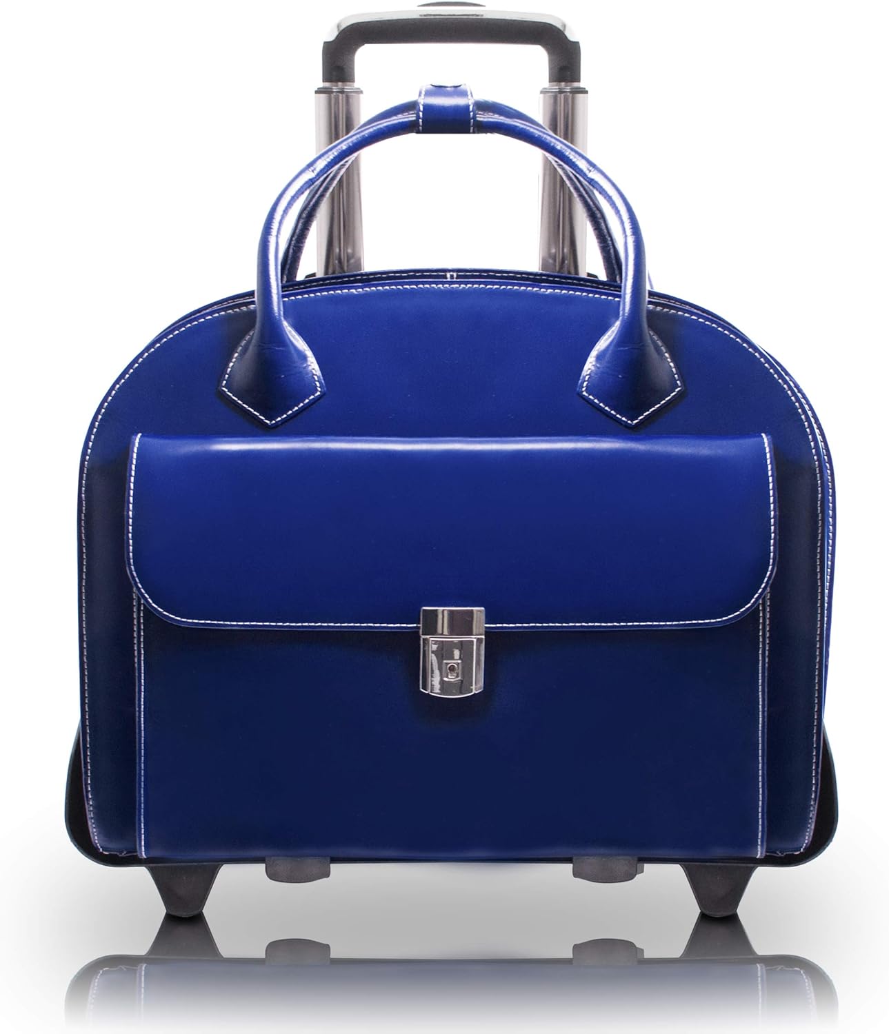 McKlein Glen Ellyn,15" Leather Detachable -Wheeled Ladies' Laptop/Computer & Tablet Business Briefcase Bag/Women's Rolling Overnight Travel Bag, Removable trolley case