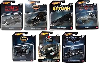 Hot Wheels DC Batman 7‑Car Die‑Cast Collector Set – Includes Batmobiles, Batcycle & Batwing, 1:50 Scale, Ages 3+ (Pack of 7) DKL20-956P