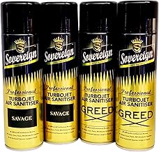 Savage & Greed Bundle Sovereign Car Home Turbojet Air Freshener Sanitiser Spray Blast Can 4 Pack