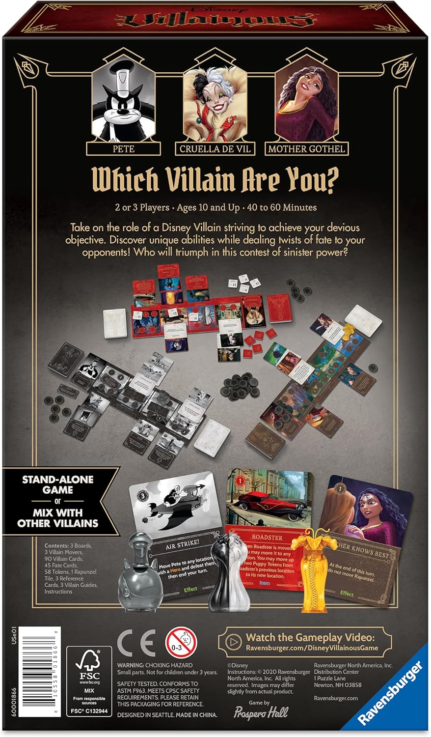 Ravensburger Disney Villainous - Perfectly Wretched - Join Disney Characters Pete, Cruella De Vil, or Mother Gothel - Play as Stand-Alone or with other Villainous Games - Award-Winning Line - Ages 10+
