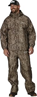 FROGG TOGGS Men's Classic Pro Action Waterproof Breathable Rain Jacket | Sealed seams, molded polymer zippers, tuck-away hood, zippered hand-warmer pockets are added for comfort
