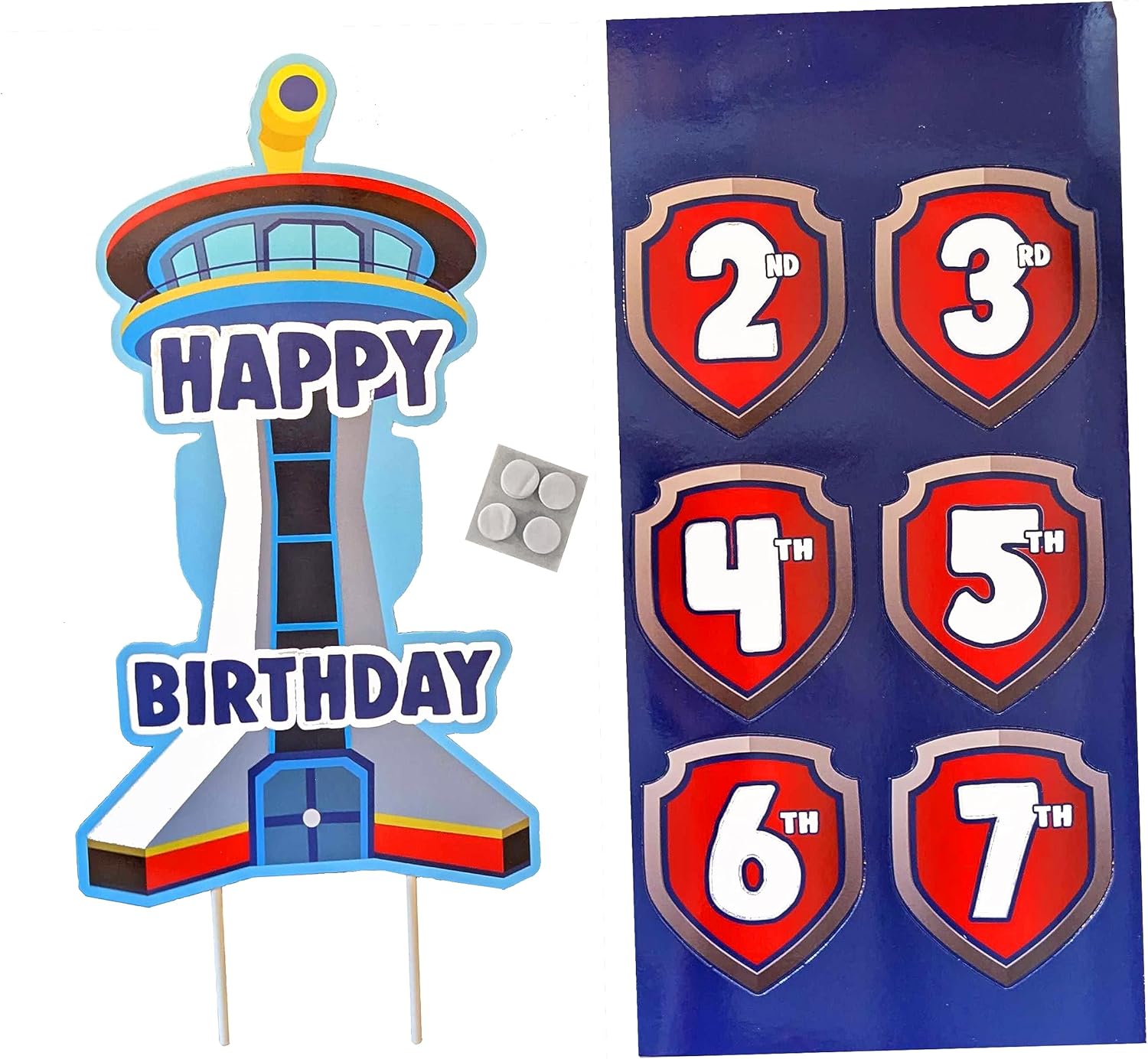 Custom Age Birthday Cake Topper for Patrol Boys and Girls Party Decorations
