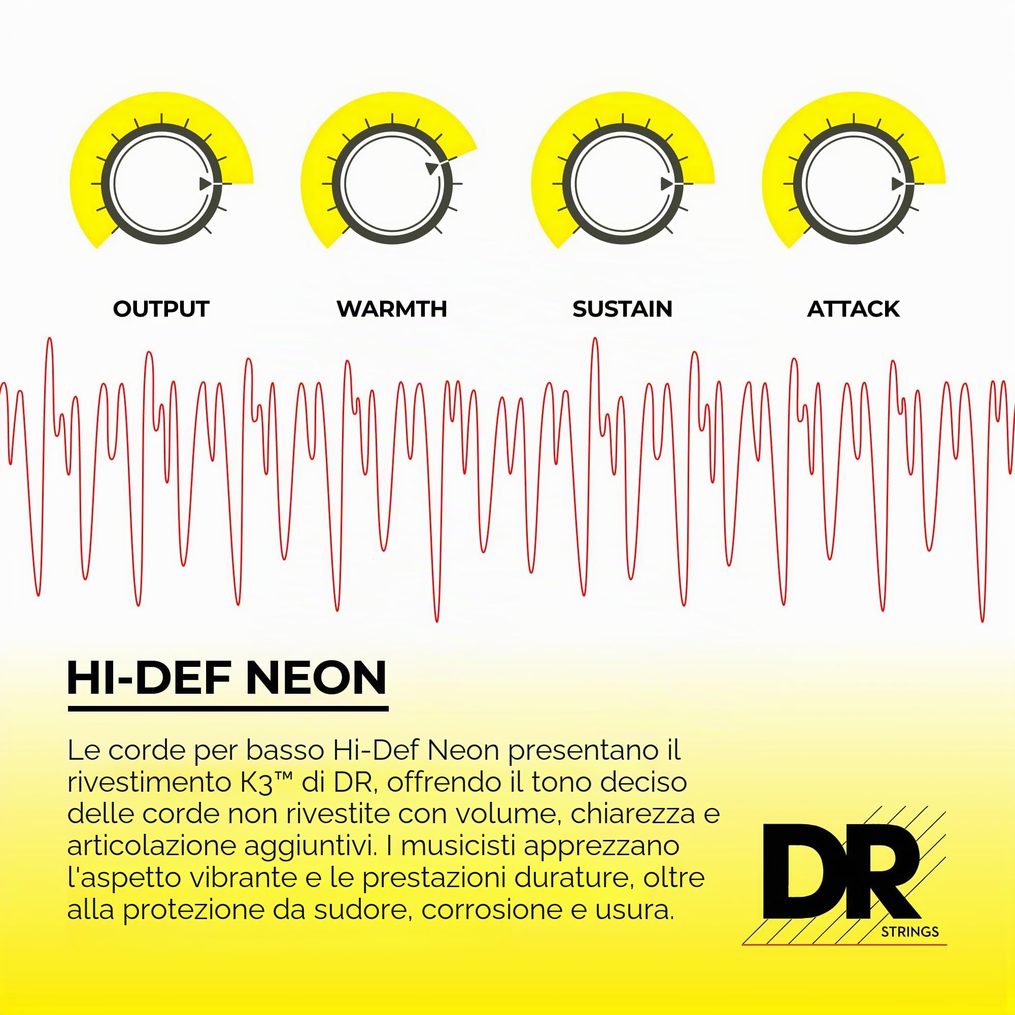DR String NBB-40 Neon Blue Set di corde per basso