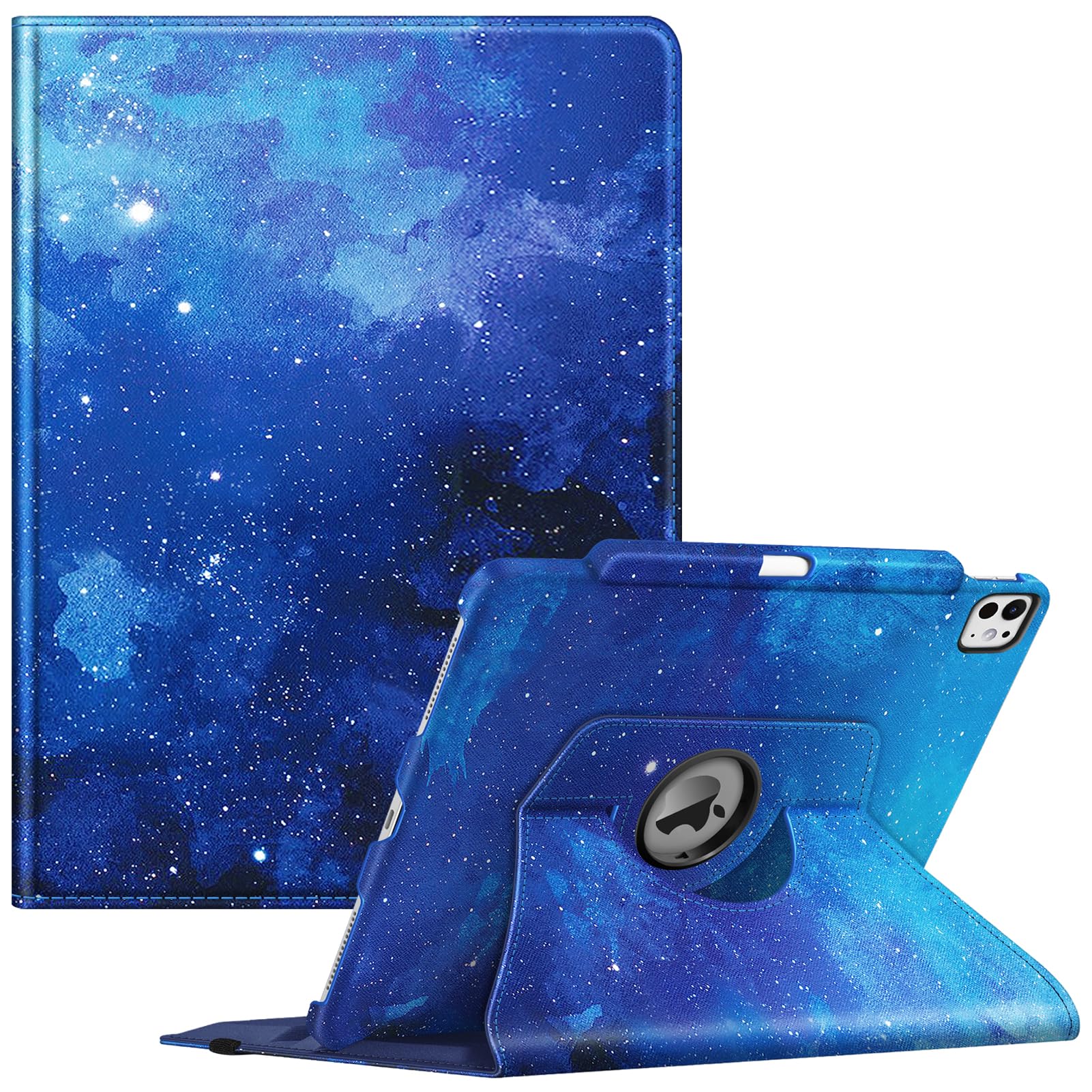 Fintie Rotating Case for iPad Pro 13-inch (M4) 2024 with Pencil Holder - 360 Degree Swiveling Protective Stand Cover with Auto Wake/Sleep, starry sky