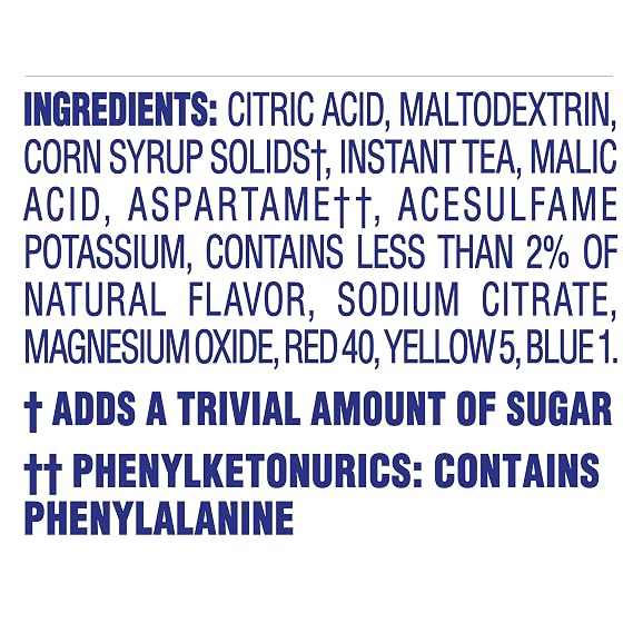 Crystal Light Drink Mix, Zero Sugar Powdered Water Enhancer, Natural Flavor Low Calorie Beverage Mix, Made with Black Tea, Raspberry Iced Tea, 6 Pitcher Packets, 1.6 Ounce (Pack of 8)