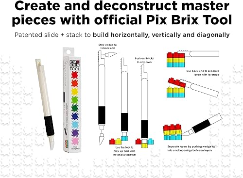 Miniatura 5 de Pix Brix Pixel Art Puzzle Bricks - Contenedor de 6,000 piezas de arte de píxeles, paleta mediana de 12 colores, ladrillos de construcción