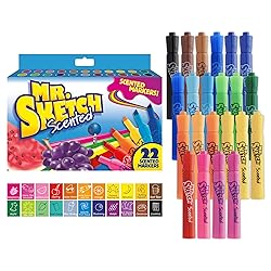 Mr. Sketch Scented Markers, Chisel Tip Marker, Assorted Colors, 22 Count