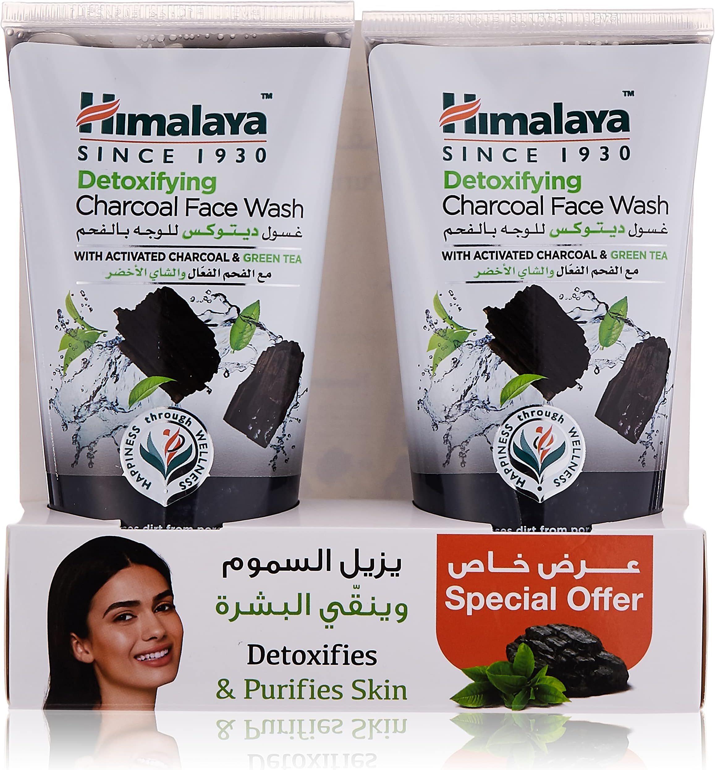 Detoxifying Charcoal Face Wash Help Remove Dirt & Purify the Skin, Leaving Refreshed -150Ml Twin Pack