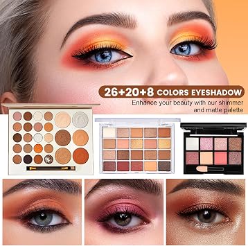 All in One Makeup Kit, Makeup Kit for Women Full Kit, Make Up Gift Set for Women, Makeup Essential Bundle Includes Foundation Eyeshadow Palette Concealer Lipstick Eyeliner Mascara Cosmetic Brush Set