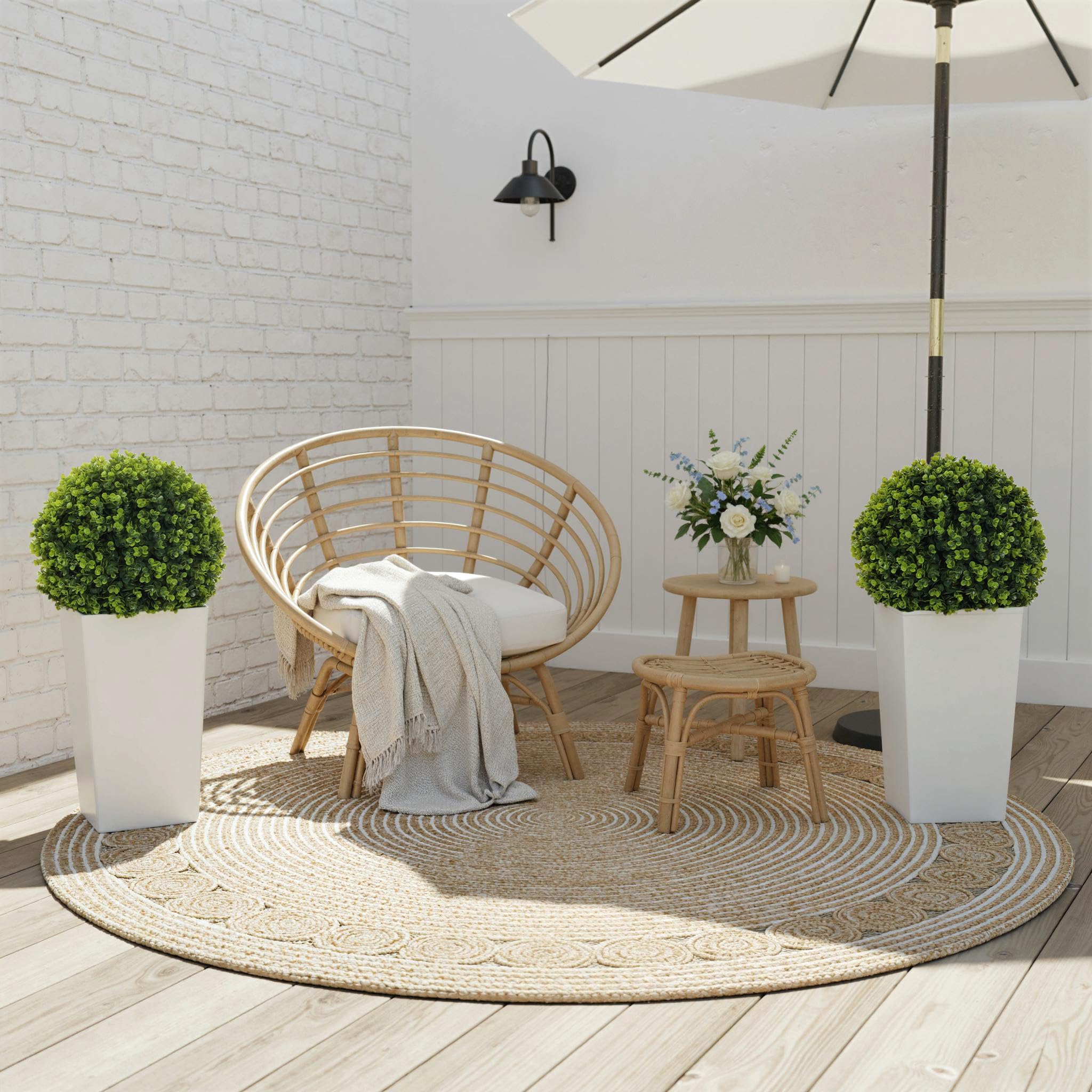 HOMCOM Lot de 2 Boules d'eucalyptus artificielles 65cm en Pot