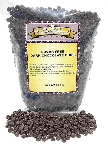 Miniatura 2 de Chips de chocolate negro sin azúcar, (bolsa resellable con cierre de cremallera de 1 libra)