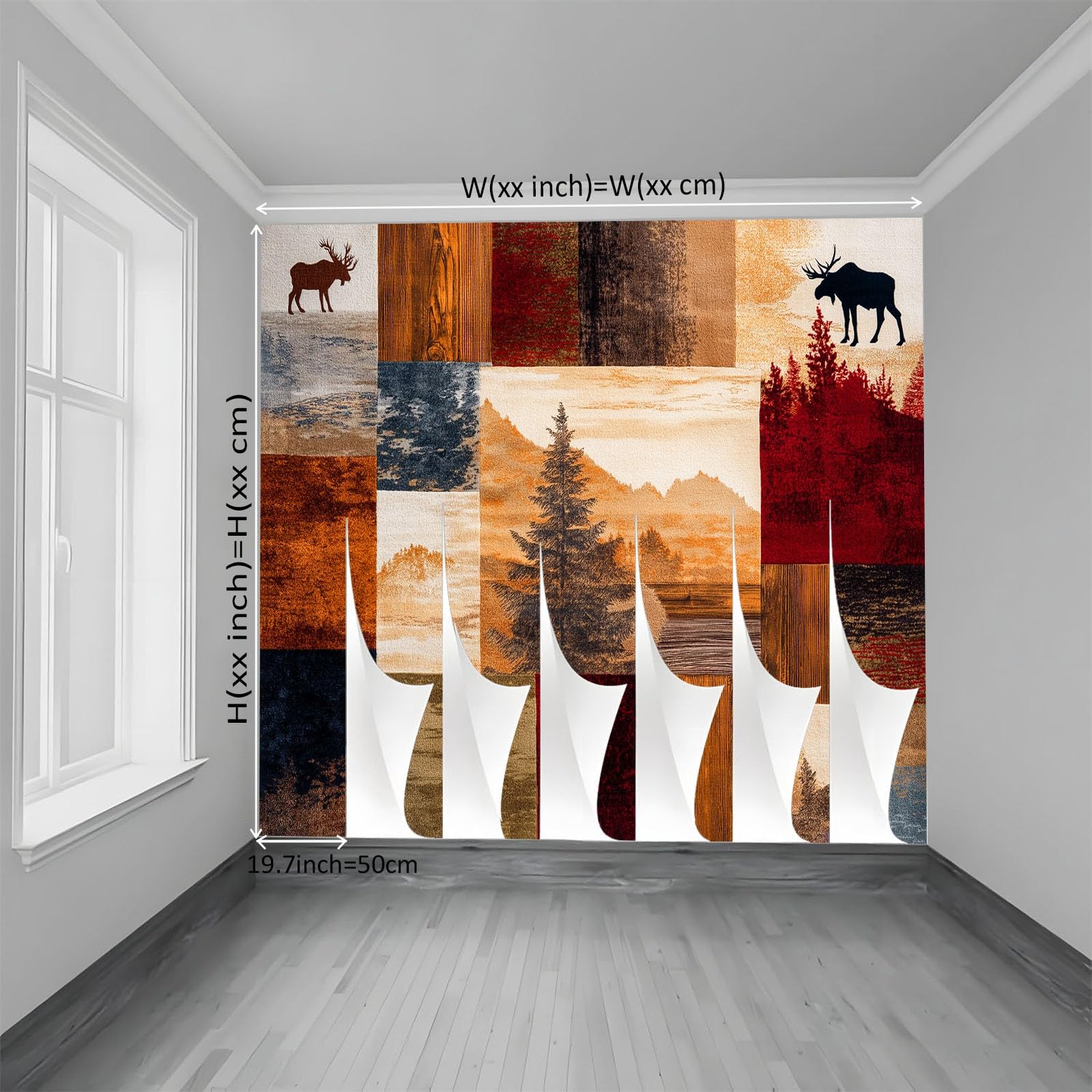 Patchworkowa kołdra niedźwiedź jeleń sosna tapeta sypialnia dzieci chłopcy tapeta 3D mural, brązowy pokój dla dzieci nastolatków plakat zdjęcie fototapeta pokój tematyczny pokój zabaw 350 x 256 cm