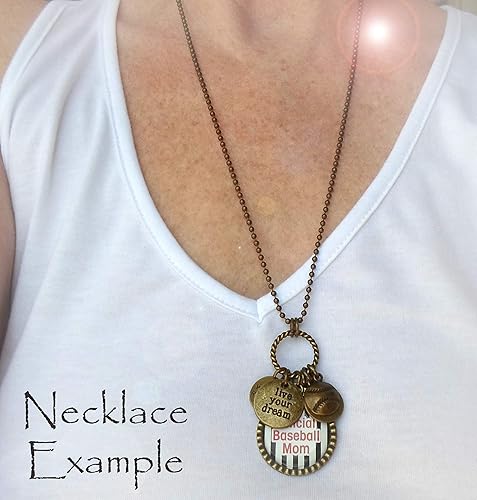 Miniatura 5 de Softball Try to Keep Up Keychain, Backpack Clip or Necklace, Live Your Dream, Believe and Inspire, I Love Softball, Girls, Teens, Great Player Gift