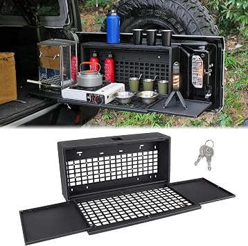MAIKER Tailgate Table Storage Lock Box Compatible with Jeep Wrangler 4 Door