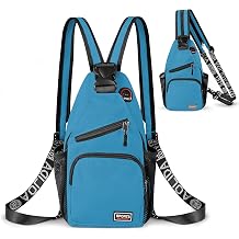 Crossbody Backpack Convertible Sling Bag for Women Men with Adjustable Strap Small Casual Daypack for Hiking Traveling Small, 11-Inch, Blue