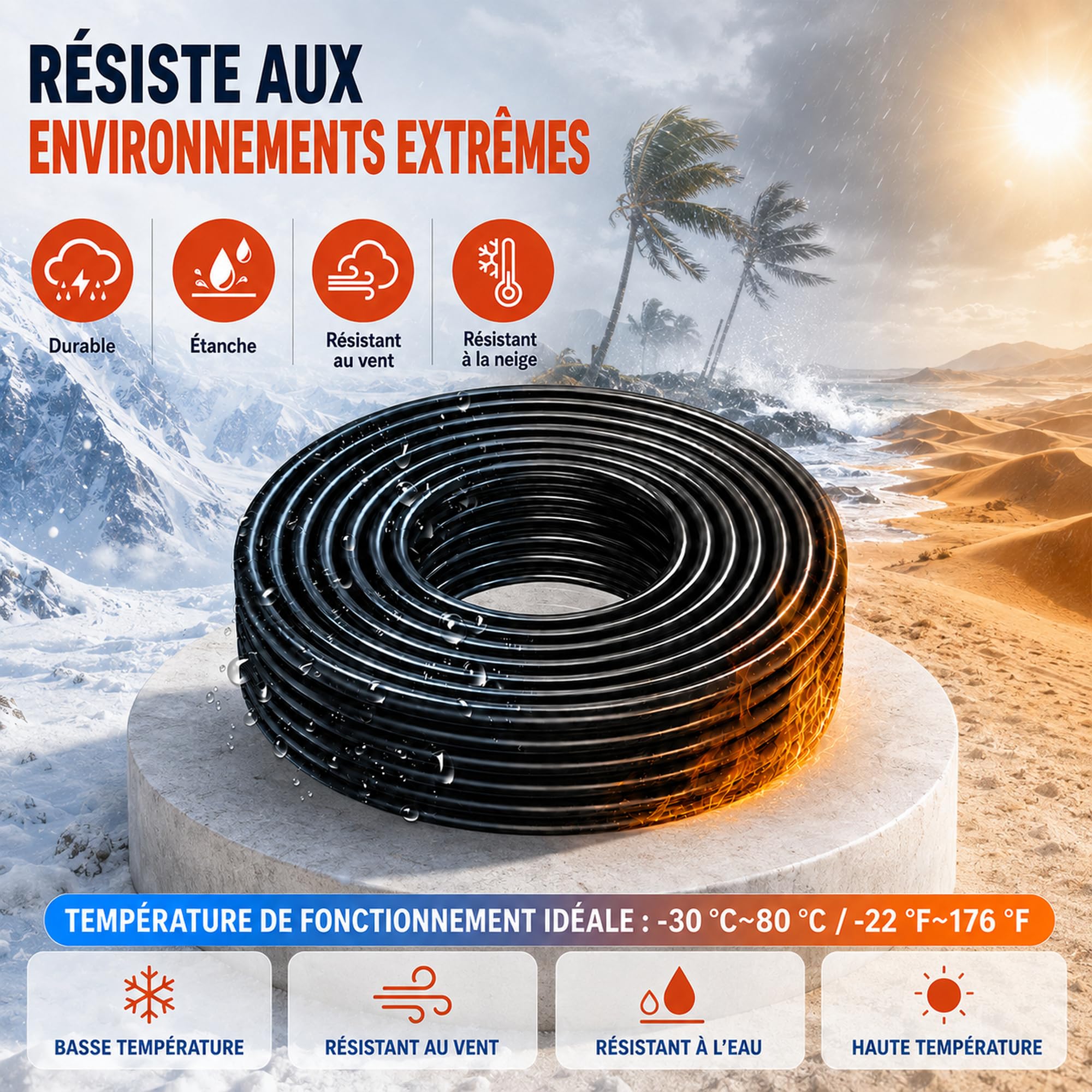 Fil Électrique 16AWG 2x1,5mm² 20m Cuivre Étamé 2 Conducteurs Cuivre étamé haute conductivité, câble souple 2 conducteurs pour LED, automobile et projets électriques DIY